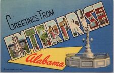 ENTERPRISE, Alabama Large Letter Postcard Boll Weevil Monument / Curteich Linen picture