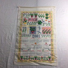 Vintage Cloth Calendar 2001 Wall Hanging Cloth Material Cute Flower Garden picture