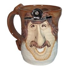 ✨ Doctor Face Mug Studio Art Pottery Coffee Tea Cup Signed Cougar  picture