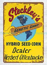 Steckley's Genetic Giant seed corn dealer metal tin sign wall art indoor wall picture