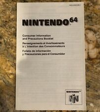 Nintendo 64 N64 Manual Instruction Booklet ONLY Precautions Consumer Information picture