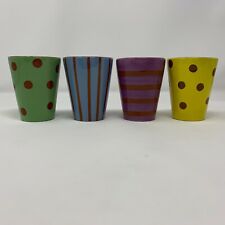 Department 56 Sandra Magsamen Set of 4 Ceramic Mini Cups Glasses 6 Ounce picture