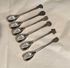 LOT (6) VTG Douwe Egberts Silver Plated Flower Spoons Holland Dutch Netherlands picture