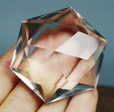 Big PENDANT - Natural Clear QUARTZ 3D Hexagon / Star of David / Pyramid Crystal  picture
