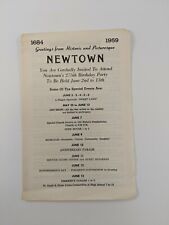 Vintage Advertising 1959 Newtown Pennsylvania 275th Birthday Events Flyer Ad  picture