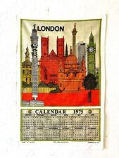 Vintage 1975 London Calendar Printed Linen Tea Towel Souvenir (22