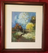 Hand Painted Landscape With Wooden Frame 14