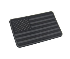 3D PVC USA FLAG AMERICAN TACTICAL RUBBER HOOK LOOP PATCH DARK OPS GRAY BADGE picture