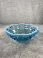 Abalone Blue Opalescent Glass Bowl Early American Pattern Jefferson picture
