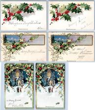 LOT/6 DENNISON CHRISTMAS ANTIQUE POSTCARDS*EARLY 1900's*CONDITION VARIES picture