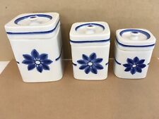 Viana Do Castelo 495-633 Mesquita Portugal Hand Painted Porcelain Canisters (3) picture