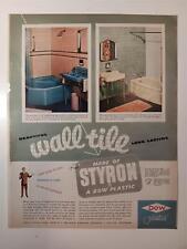 Vintage Dow Styron Plastic Wall Tile Ad APRIL 1951 BH&G Magazine picture