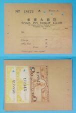 1943 Philippines ~ Tong Po Night Club Receipt w/ Internal Revenue Stamps picture