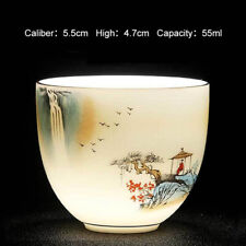 Chinese White Porcelain Teacup Master's Cup Household Ceramics Wineglass Tea Set picture