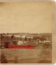1877 RARE Bennington Vermont Centennial STEREOVIEW PHOTO Birds Eye View WORMELL picture