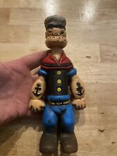 Popeye Sailor Man Cast Iron Piggy Bank 8+ Inches Banking Collector Olive Oil WOW picture
