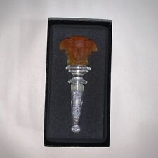pre-loved VERSACE x ROSENTHAL lead crystal frosted amber MEDUSA head stopper picture