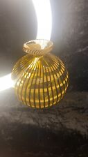 Very Beautiful Murano style Amber stripped Art Glass Vase picture