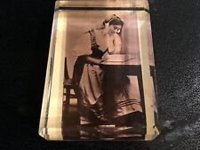 Antique French Souvenir Paperweight Country French Woman Beveled picture