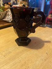 Avon Cape Cod Ornate Dark Ruby Red Glass Footed Coffee Mugs 5