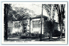 1938 View of Public Library Marshall Michigan MI Antique Posted Postcard picture