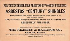 Asbestos Century Shingle Advertising Ambler PA Keasbey Mattison Vtg Postcard C26 picture