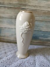 Vintage Flower Vase Rose Bud Lenox Porcelain Embossed Collection 24K Gold Trim picture