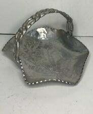 30s 40s Hand Wrought Creations by Rodney Kent Hammered Aluminum TULIP BASKET 429 picture