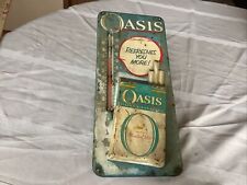 HTF-VTG OASIS CIGARETTE ADVERTISING THERMOMETER METAL SIGN  13” Works-POP-OUT picture