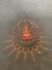 Vintage Cubist FAIRY LAMP Tea Light Large Clear Glass Homco Candle Votive Holder picture