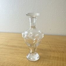 Signed Lalique Martine Perfume Bottle w/ Etched Rose Motif. picture