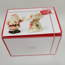 Lenox Holiday Santa and Mailbox Figurine Salt & Pepper Shaker Set picture