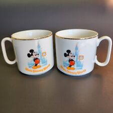 Pair Vintage Disney World Coffee/Tea Cups Disney Productions Japan Mickey Mouse picture