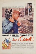 1956 Print Ad Camel Cigarettes Herman Kitchen Documentary Film Cameraman picture