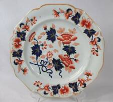 ANTIQUE STAFFORDSHIRE STONE CHINA COBALT BLUE & CHINESE RED PLATE CA 1830 picture