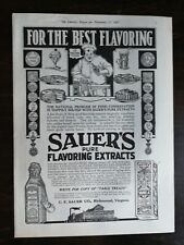 Vintage 1917 Sauer's Pure Flavoring Extracts Full Page Original Ad 222 picture