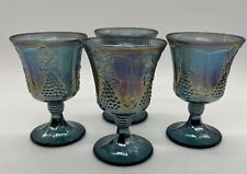 Indiana Glass Blue Carnival Harvest Grape Water Goblet 5 1/4
