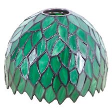 Small Tiffany Lamp Shade Replacement Green Wisteria Leaf Stained Glass Lampshade picture