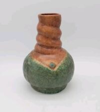 Large Handmade Bohemian Bulbous Earth Tones Textured Twisted Vase ~Mexico picture