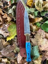 Handmade Double-Edged vintage Damascus steel Dagger boot Knife full tang picture