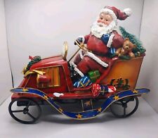 Vintage Santa In Old Fashioned Car Table Centerpiece Christmas Decor In Box picture