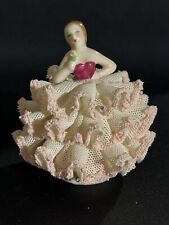 Irish Dresden Porcelain Pink Lace Figure Rita 1978 MZ Crown picture