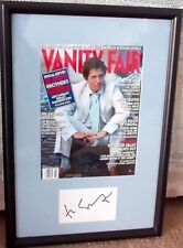 Hugh Grant autographed signed index card custom framed w/ 2003 Vanity Fair cover picture