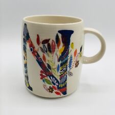 Anthropologie Coffee Mug N Monogram Floral Boho Starla M Halfman Tea Cup picture