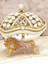 Faberge egg Music Gift Home decor & 2 Citrine Gem bracelets 24k Gold HMD Fabergé picture