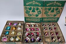 Vintage Shiny Brite Lot of 35 Glass Ornaments Carriage Lamp UFO Indent  Striped picture