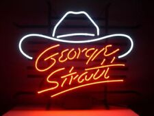 New George Strait White Hat Neon Light Sign Lamp 17