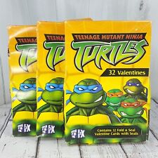 Vintage Teenage Mutant Ninja Turtles Fold & Seal Valentine Cards 32 x 3 SEALED picture