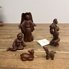 1999 House Of Lloyd Abstract Nativity Set of 5 Mary Christ Child Angel Animals picture