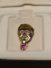 KFC Gold Tone & red Ruby Stone Employee Lapel Pin KFC Award Gold Filled.  picture